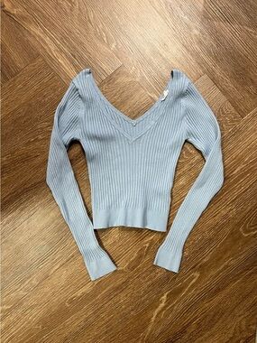Garage Ribbed V-Neck Long Sleeve